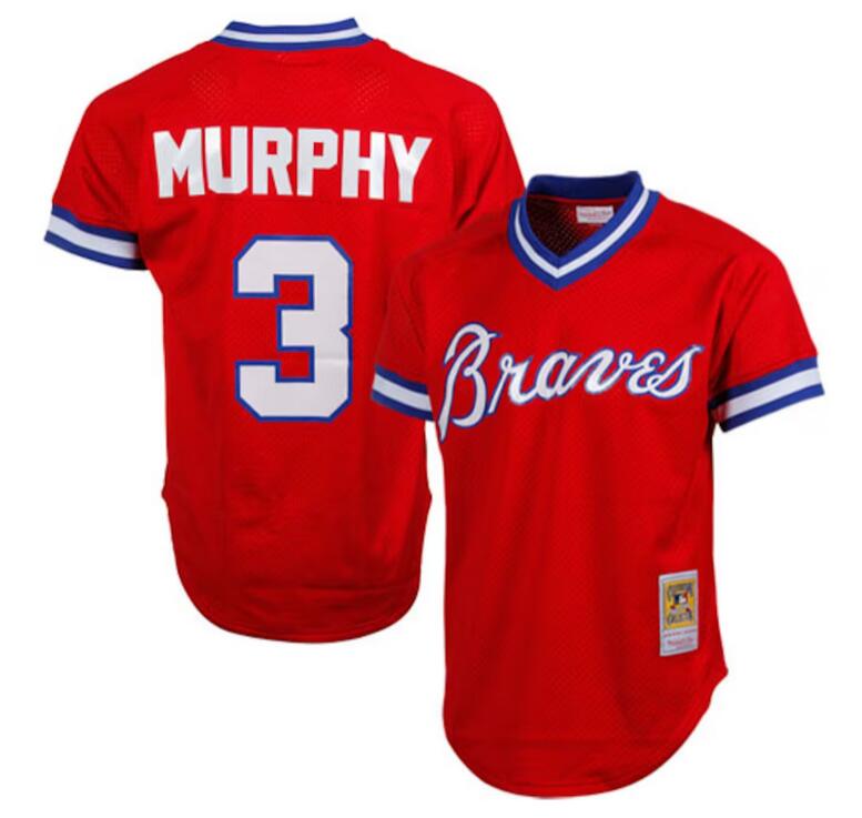 Men's Atlanta Braves #3 Dale Murphy Red Stitched Jersey